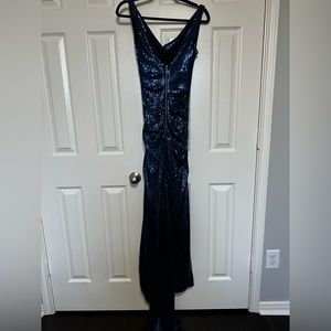 long navy blue NICOLE MILLER dress